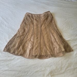 Whimsigoth Infinitif Paris Midi Skirt Y2K 1990s Lace Ribbon Fairycore Size 38/8